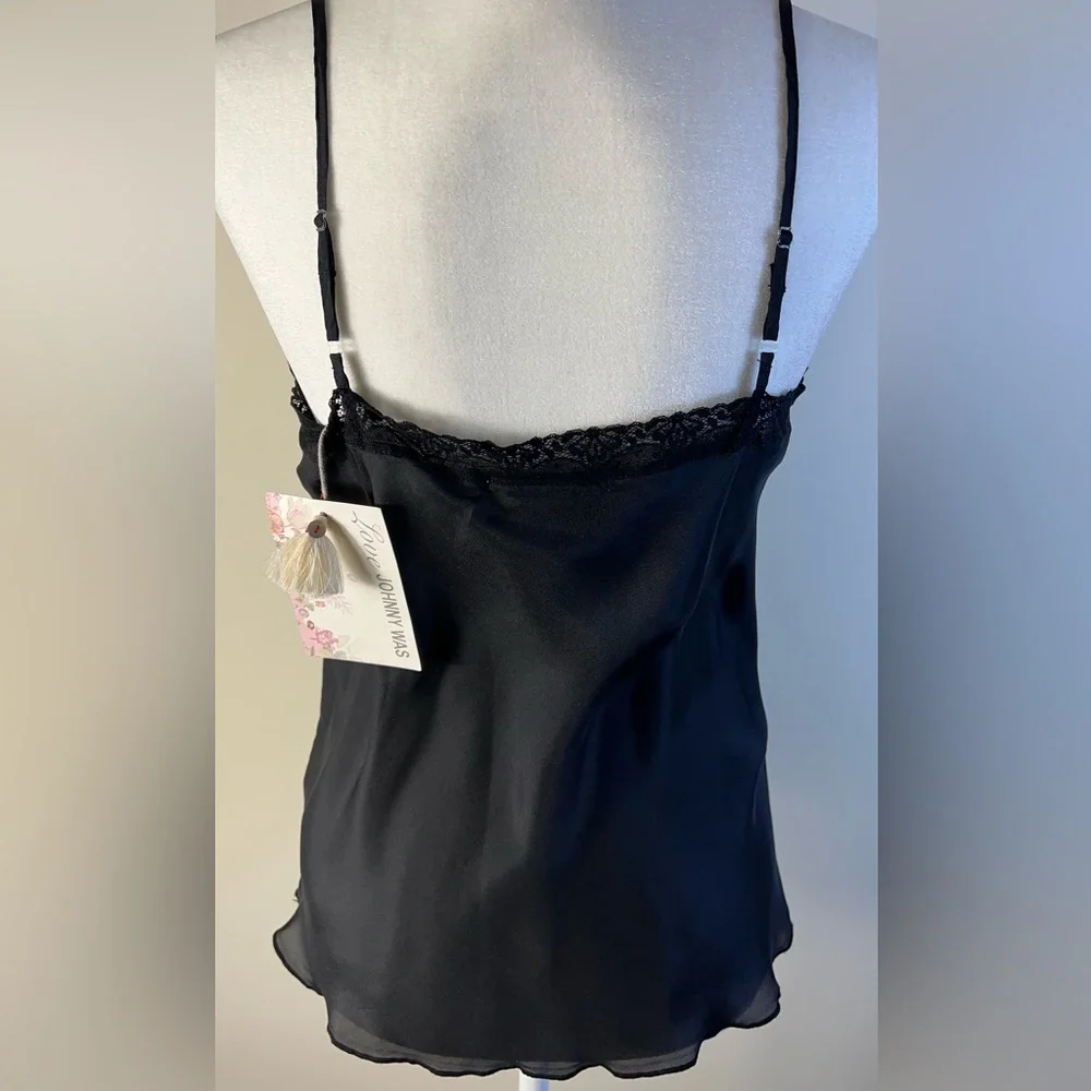 Johnny Was Black Ari Eyelet Blouse, XS with Black Lace Slip Cami, Size M, NWT - Picture 5 of 16